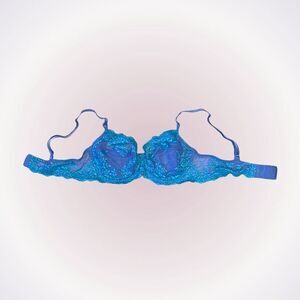 Wacoal blue lace underwire balconette bra | Sz 34C